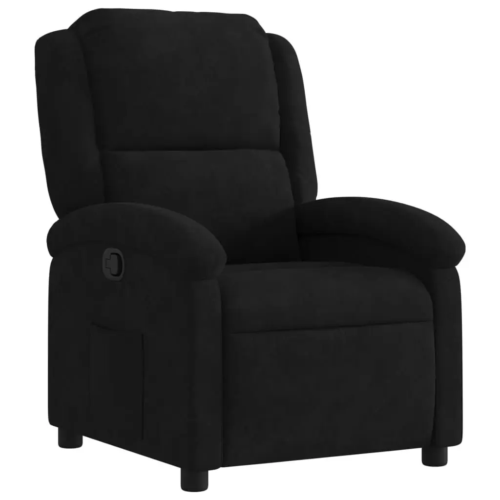 Recliner Chair Manual Reclining Comfort Black Velvet