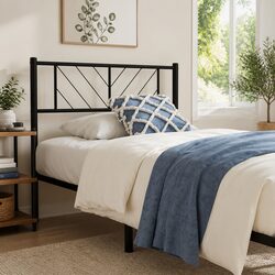 90cm Black Metal Headboard with Sturdy Construction