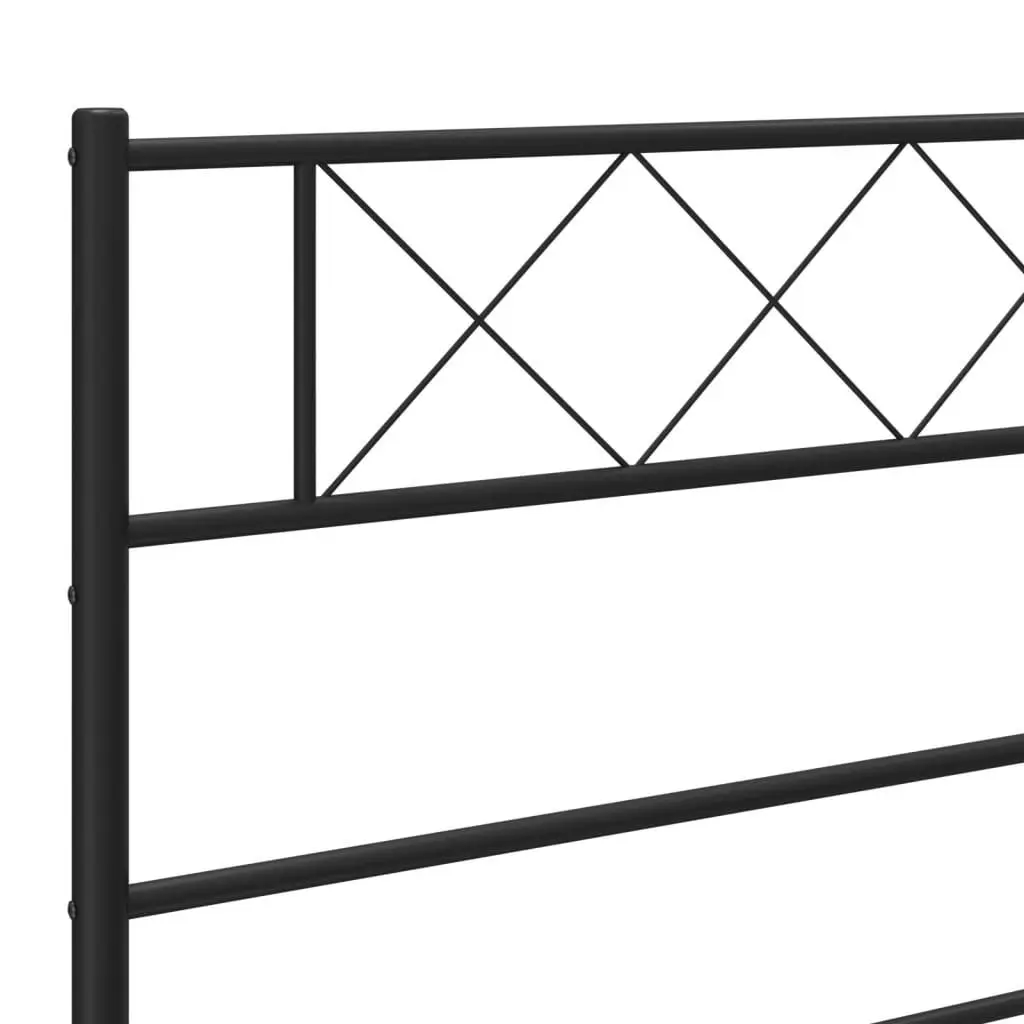 Metal Bed Frame King Single Black Steel Slatted Base 107x203cm