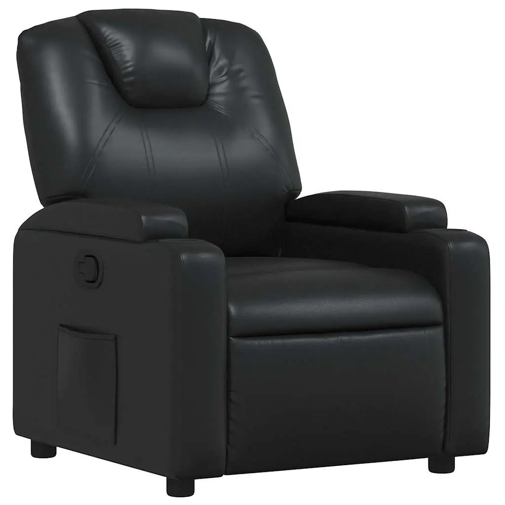 Recliner Armchair Manual Reclining Comfort Black Faux Leather