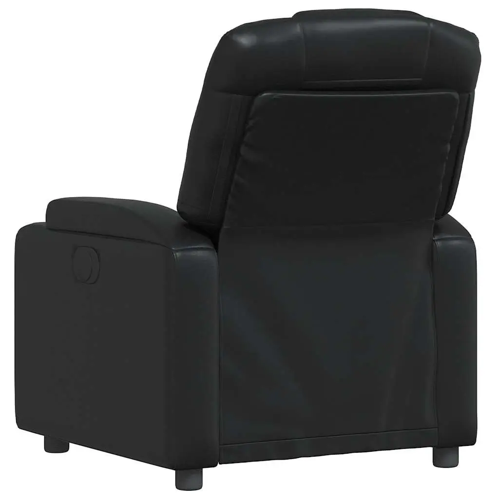 Recliner Armchair Manual Reclining Comfort Black Faux Leather