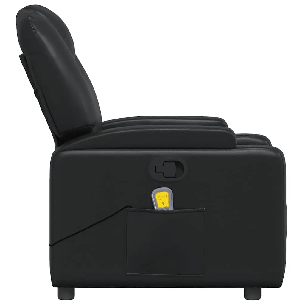 Massage Chair Manual Reclining Faux Leather Vibration Adjustable Armchair Black