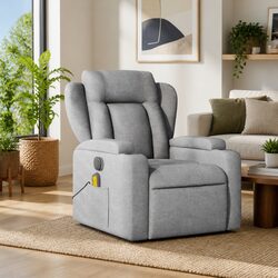 Manual Reclining Grey Fabric Massage Chair