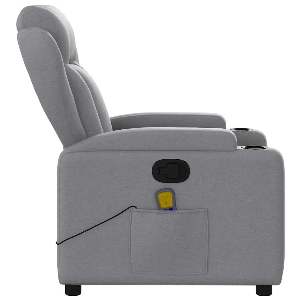 Massage Recliner Chair Manual Reclining Comfort Grey Fabric