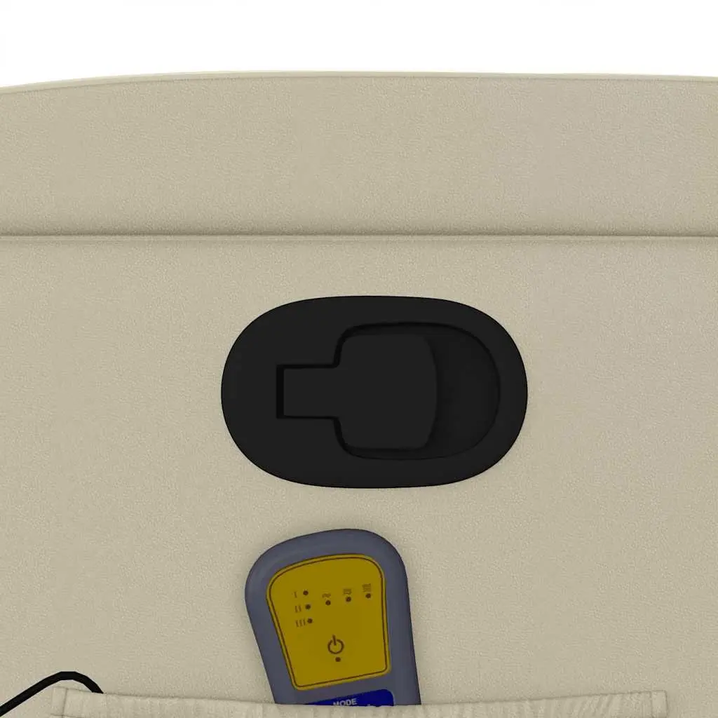 Massage Recliner Chair Vibration Comfort Cream Faux Leather