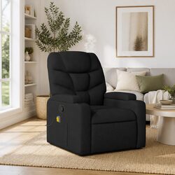 Manual Reclining Black Fabric Massage Armchair
