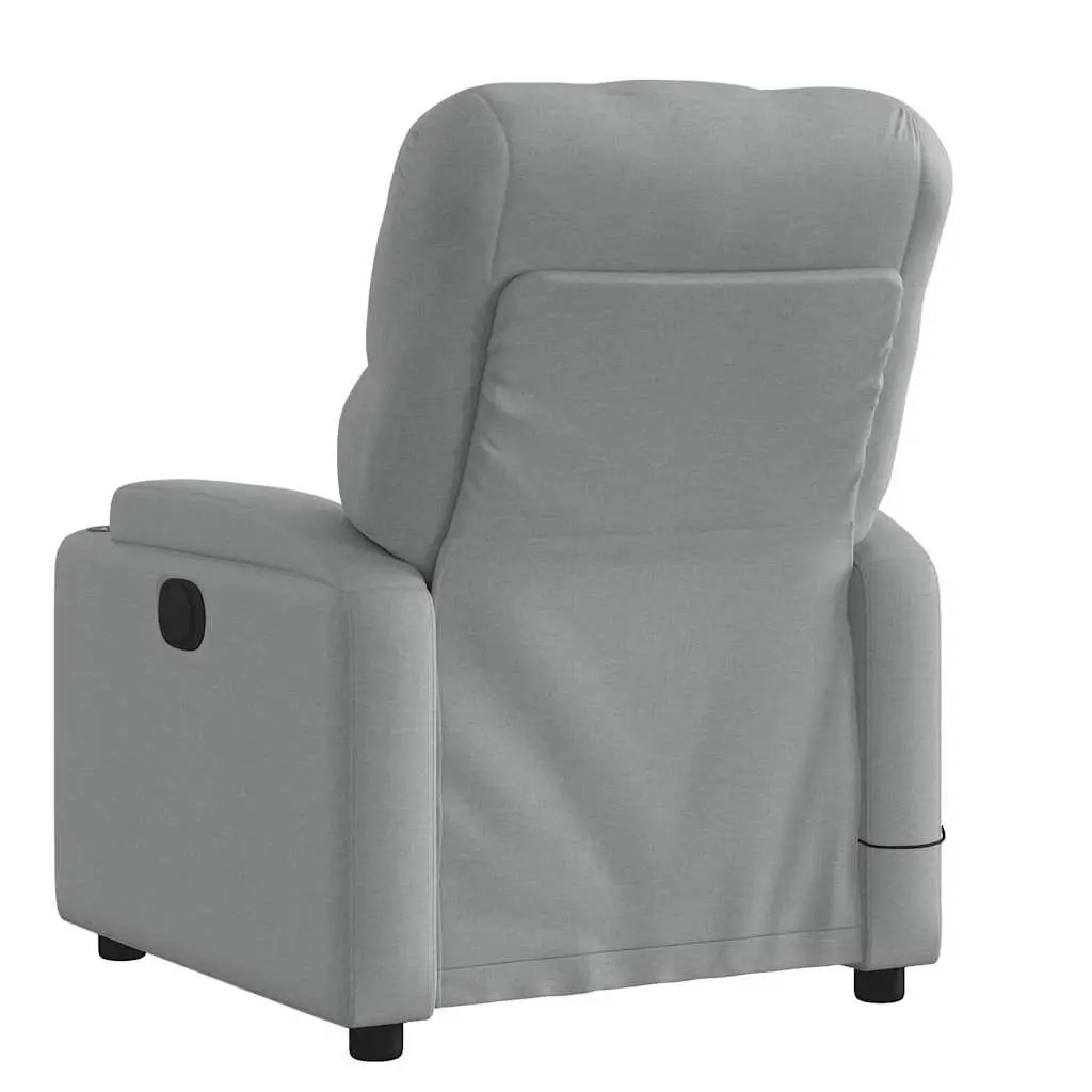 Grey Fabric Massage Chair Manual Recline Vibration Adjustable Footrest 135 Degrees