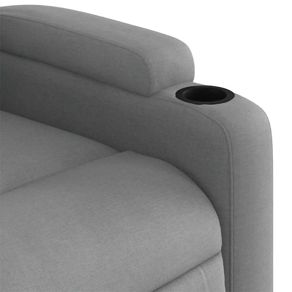 Grey Fabric Massage Chair Manual Recline Vibration Adjustable Footrest 135 Degrees