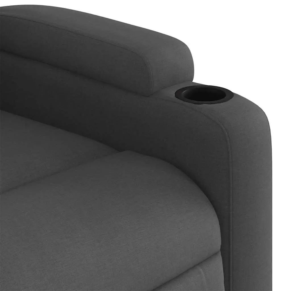 Massage Recliner Chair Manual Recline Vibration 135 Degrees Grey Fabric