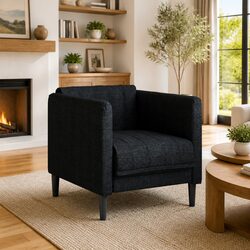 Durable Black Fabric Sofa Chair for Modern Living Rooms