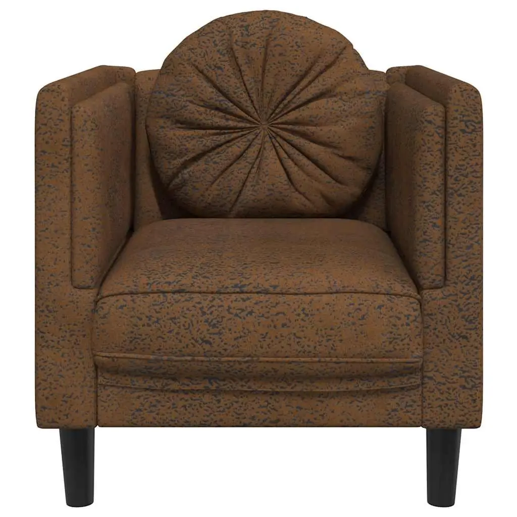 Sofa Chair Comfort Brown Faux Suede Leather Padded Seat