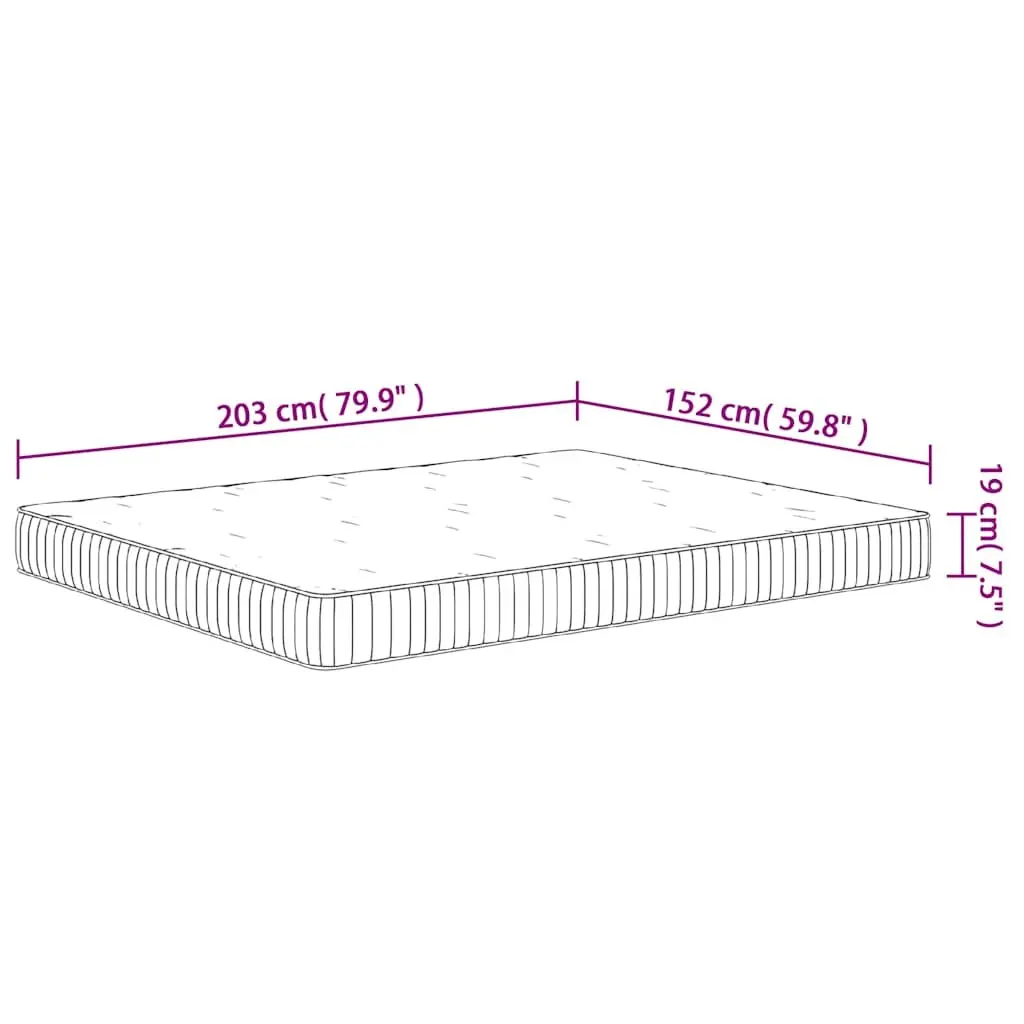 Medium Comfort Pocket Spring Mattress Queen 152x203 cm