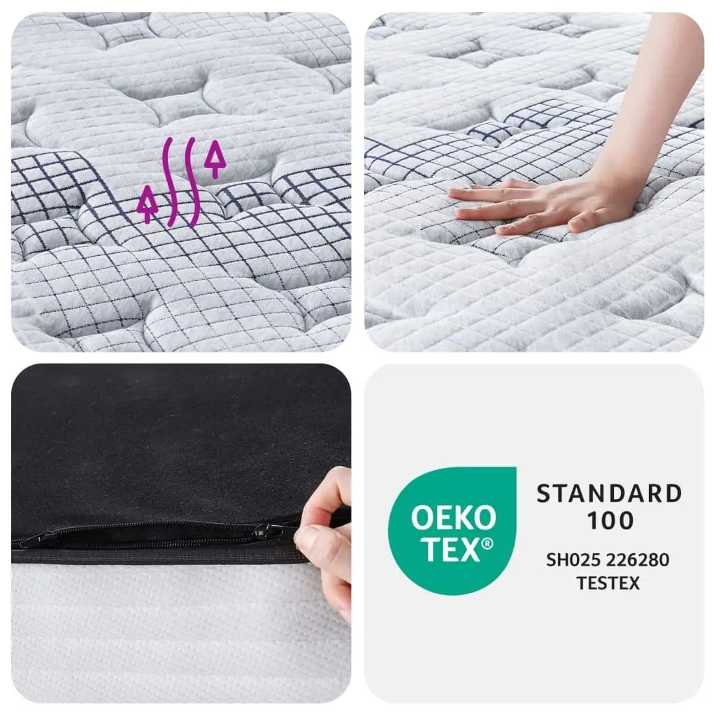 Pocket Spring Mattress Medium 90x190cm Grey