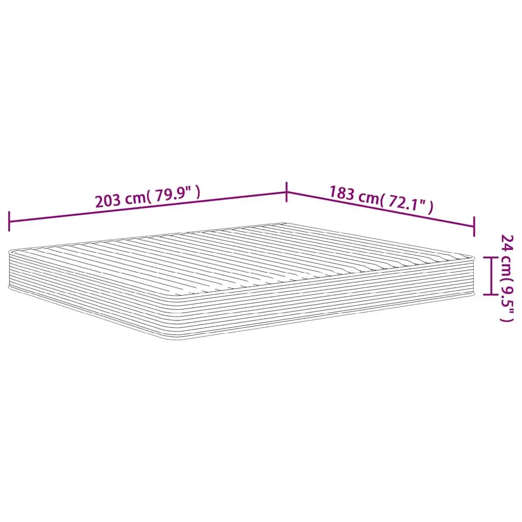 Medium Soft King Size Foam Mattress Double-Sided 183x203 cm
