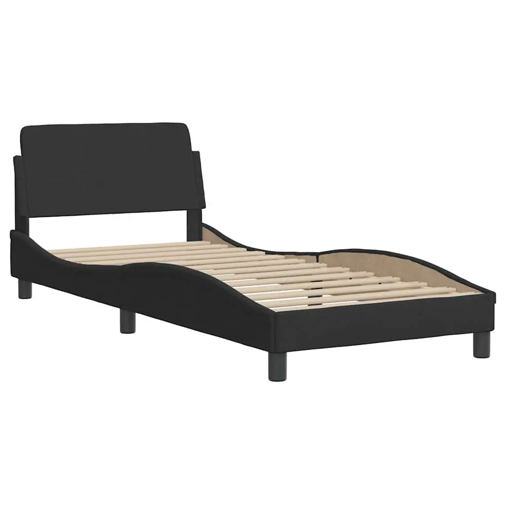 Bed Frame Velvet Upholstery Comfort 90x190 cm Black