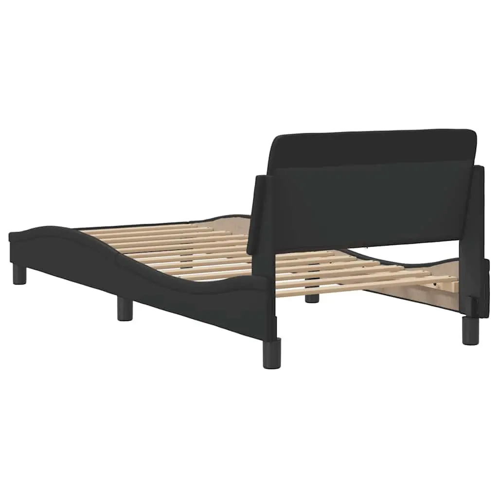 Bed Frame with Headboard Faux Leather 90x190 cm Black