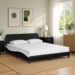 Queen Bed Frame with Faux Leather Headboard 152x203cm