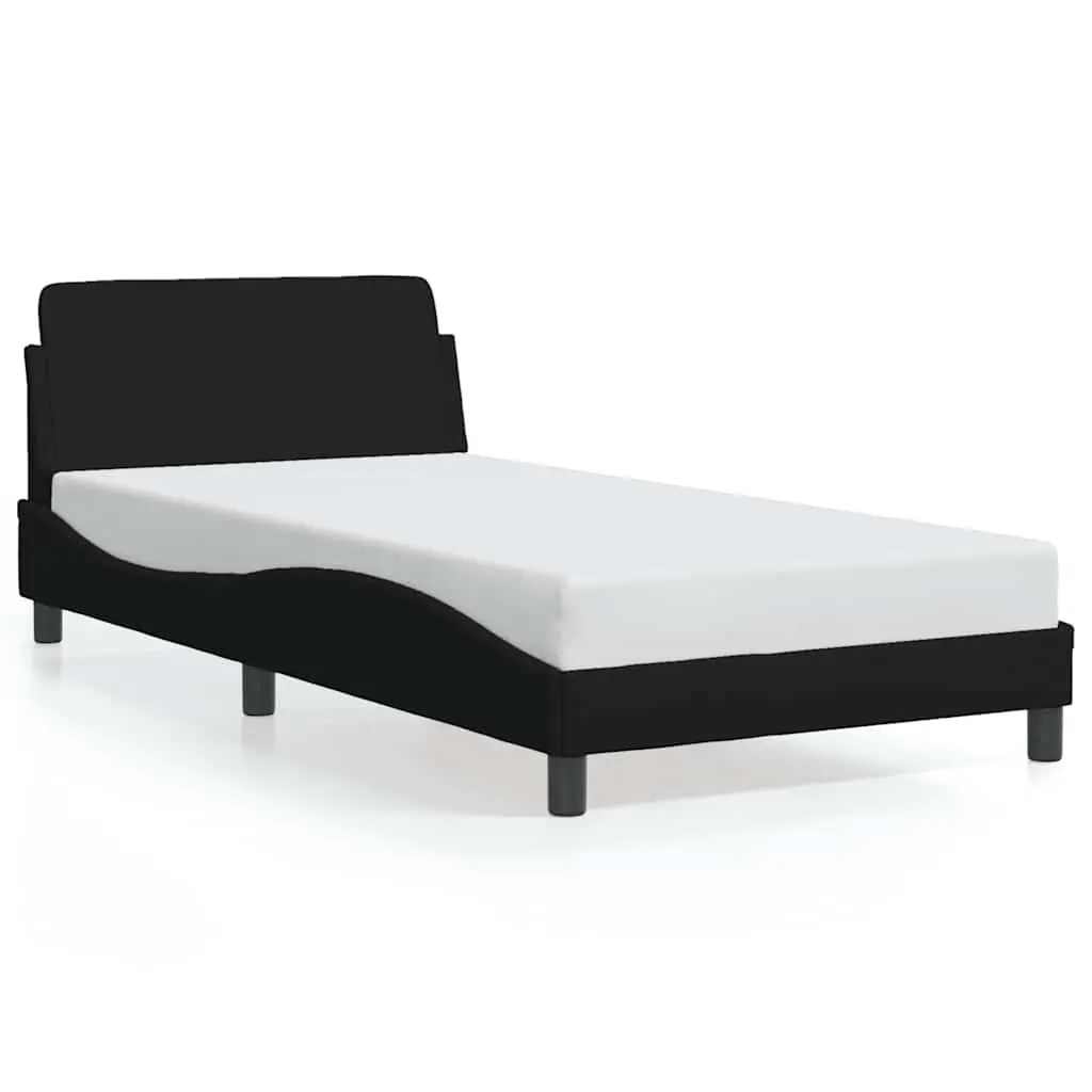 Bed Frame with Headboard Support King Single Size Black Fabric