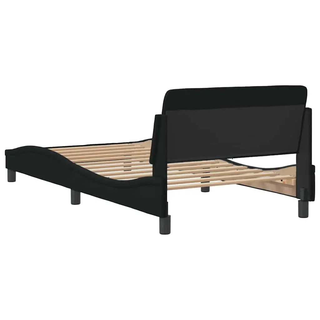 Bed Frame with Headboard Support King Single Size Black Fabric
