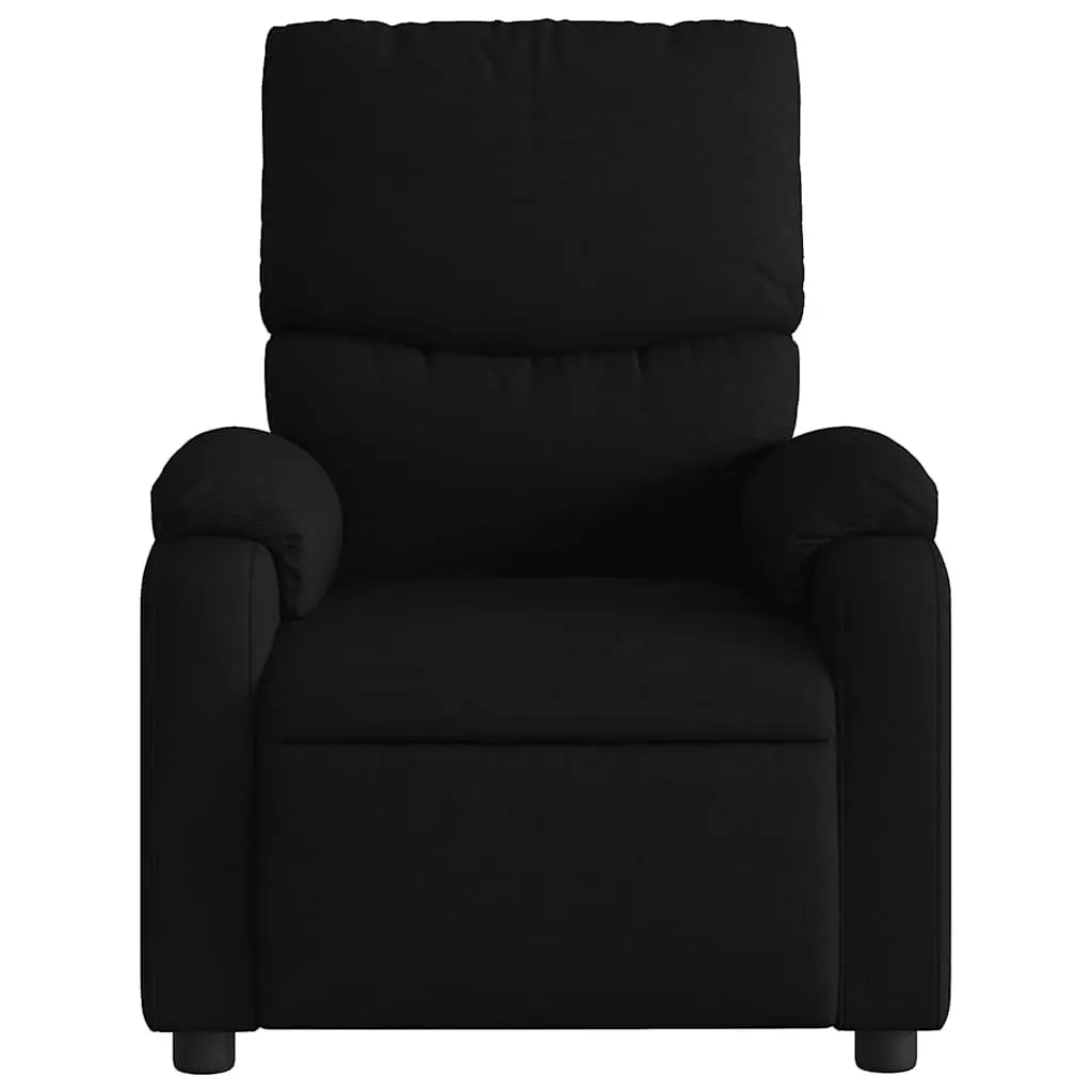 Massage Chair Manual Recline Vibration Black Fabric 6 Points Comfort Armchair