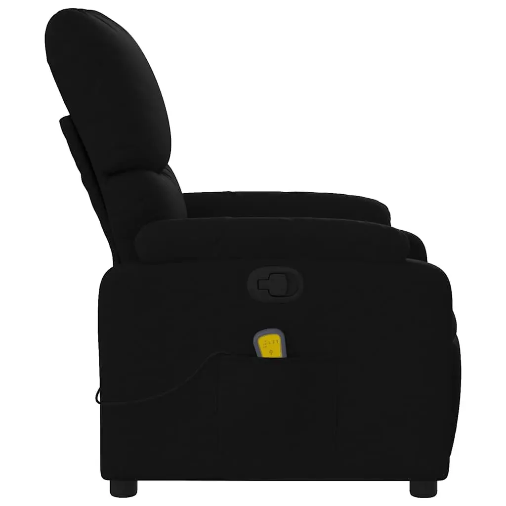 Massage Chair Manual Recline Vibration Black Fabric 6 Points Comfort Armchair