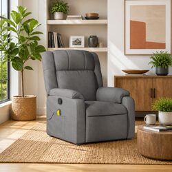 Manual Recline Massage Chair in Dark Grey Fabric