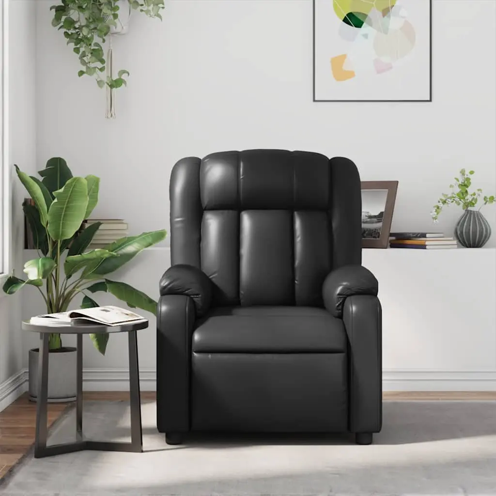 Massage Recliner Chair Manual Reclining Comfort Black Faux Leather