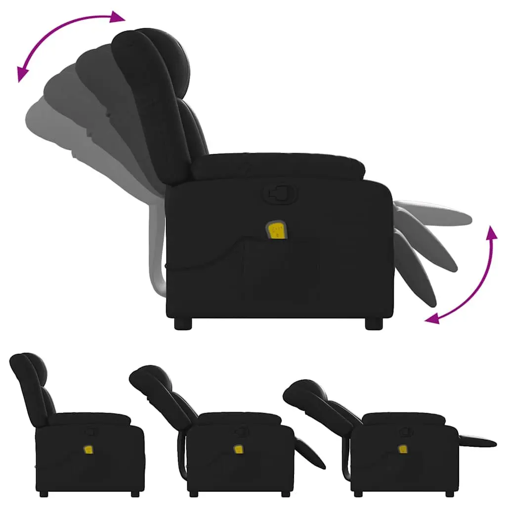 Massage Recliner Chair Manual Reclining Comfort Black Faux Leather