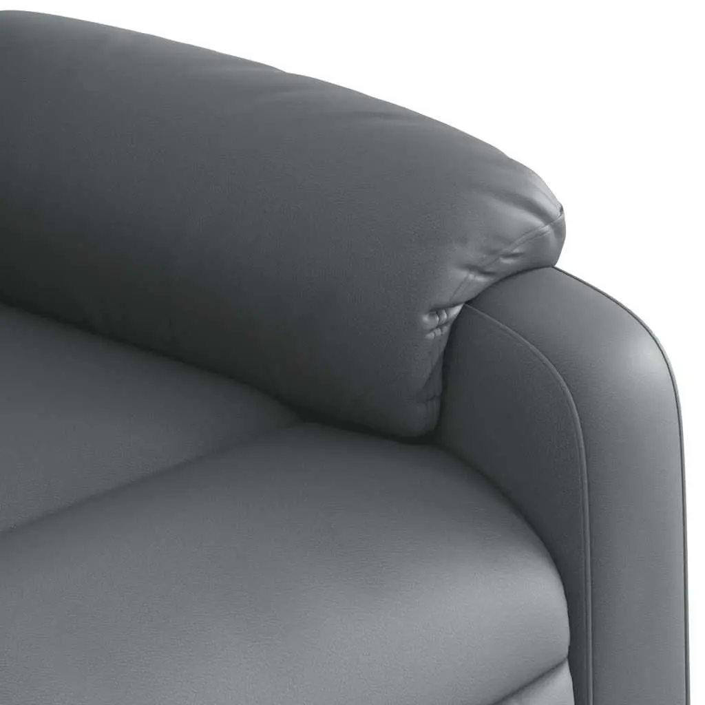 Massage Recliner Chair Manual Recline Vibration 135 Degrees Grey Faux Leather