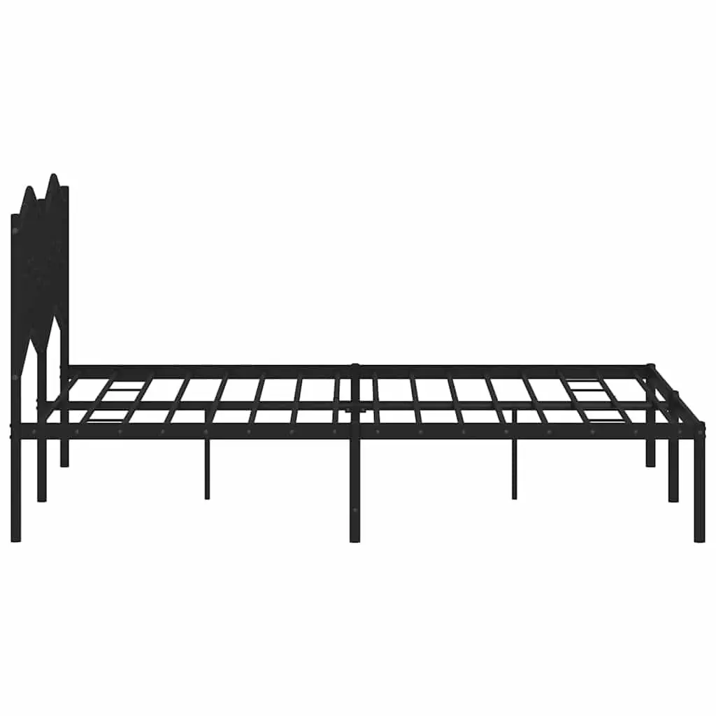 Metal Bed Frame with Headboard Under-bed Storage 150x200 cm Black