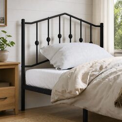 90cm Black Metal Headboard with Durable Construction