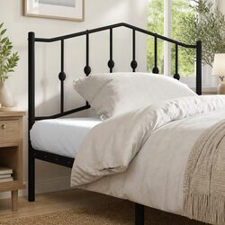 Black Metal Headboard - Durable Steel Construction, 107cm