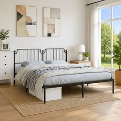 King Size Metal Bed Frame 183x203cm with Headboard