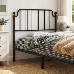 90 cm Black Headboard in Powder-Coated Steel