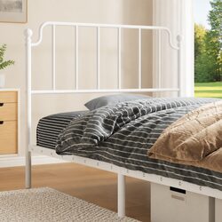 107cm White Powder-Coated Steel Headboard