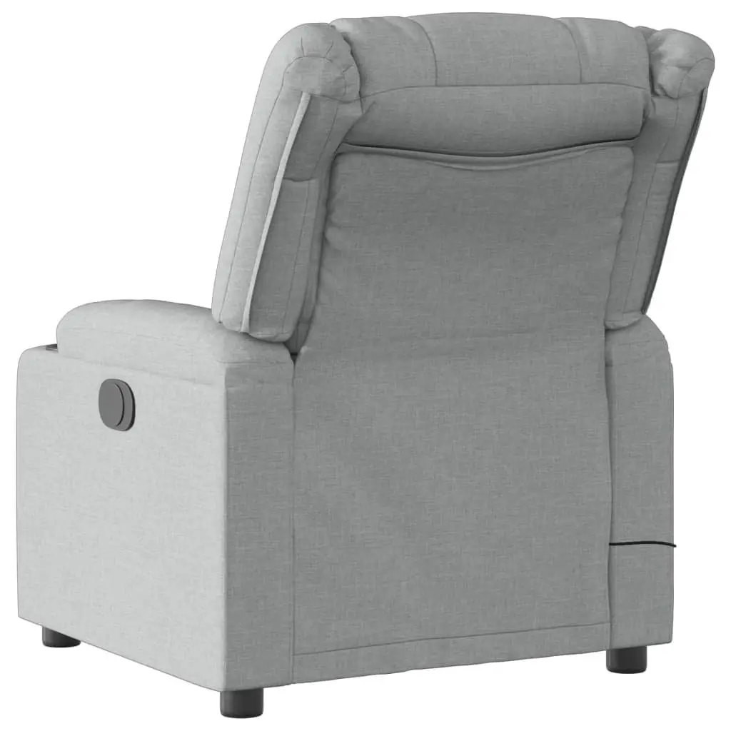 Massage Recliner Chair Manual Reclining Adjustable Footrest Light Grey Fabric