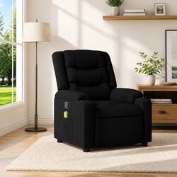 Manual Recline Black Fabric Massage Armchair