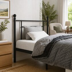 90cm Black Metal Headboard for Bed Frame
