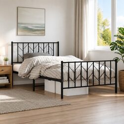 Sturdy Metal Bed Frame King Single 107x203 cm with Storage