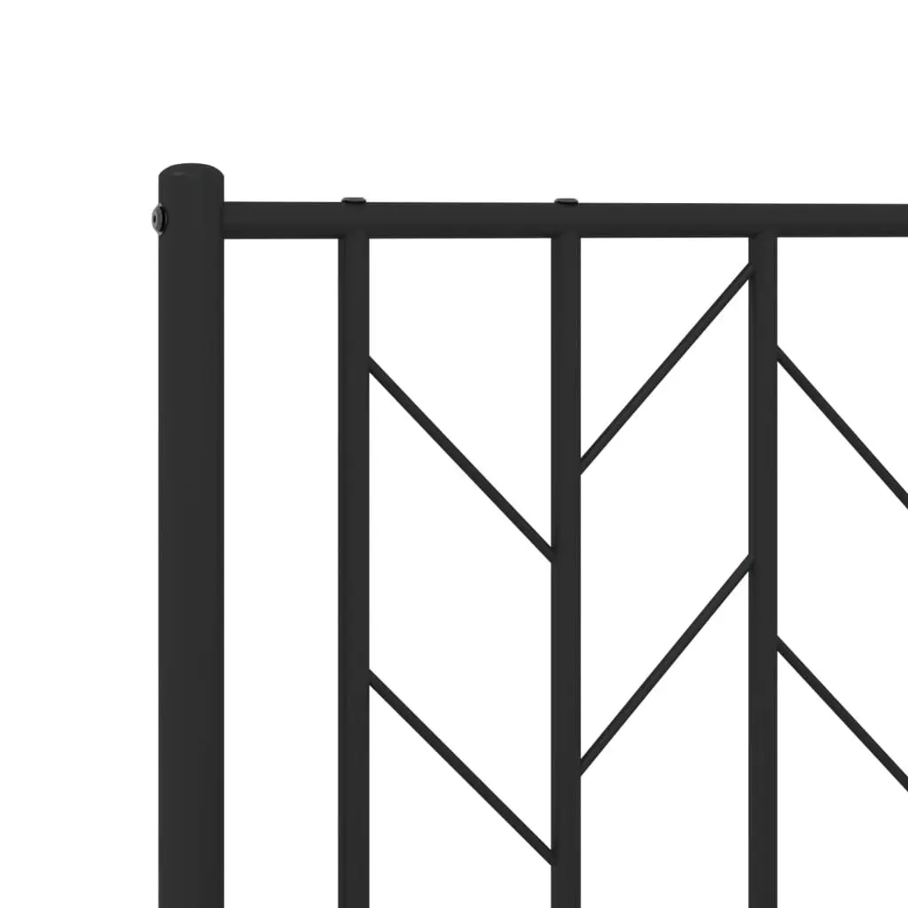 Metal Bed Frame with Headboard and Footboard Storage King Single 107x203 cm Black