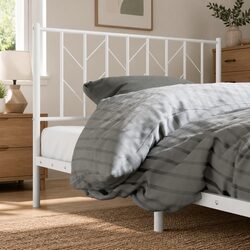 White Metal Headboard Specifications for Bed Frame