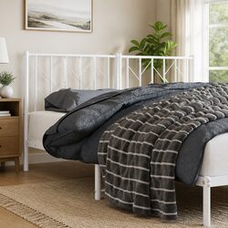 150cm White Steel Headboard for Beds