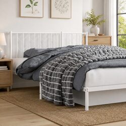 Metal Headboard 180cm in White for Bed Frames