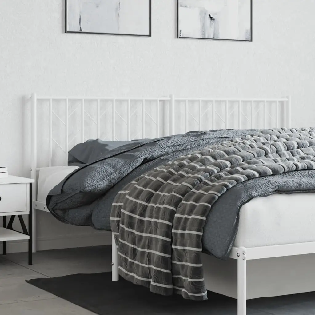 Metal Headboard Back Support 180cm White Steel Frame