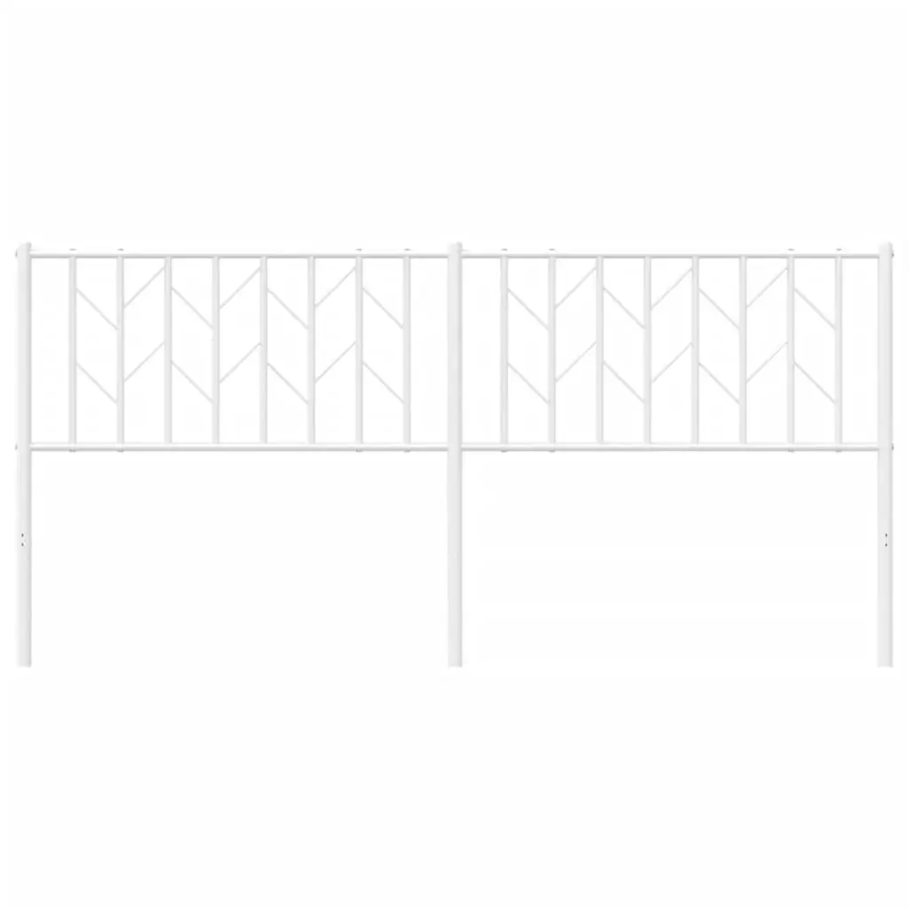 Metal Headboard Back Support 180cm White Steel Frame