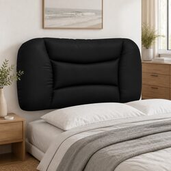 90 cm Wall Mounted Black Faux Leather Headboard Cushion