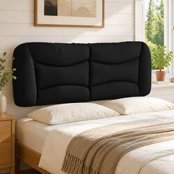 Black Wall-Mounted Headboard Cushion 137cm for Double Beds