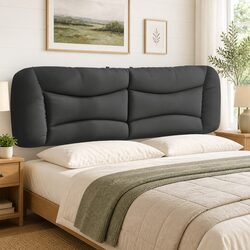 Headboard Cushion 180cm Dark Grey Fabric