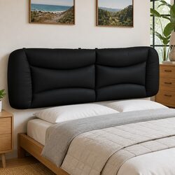 180cm Black Faux Leather Headboard Cushion for Wall Mounting