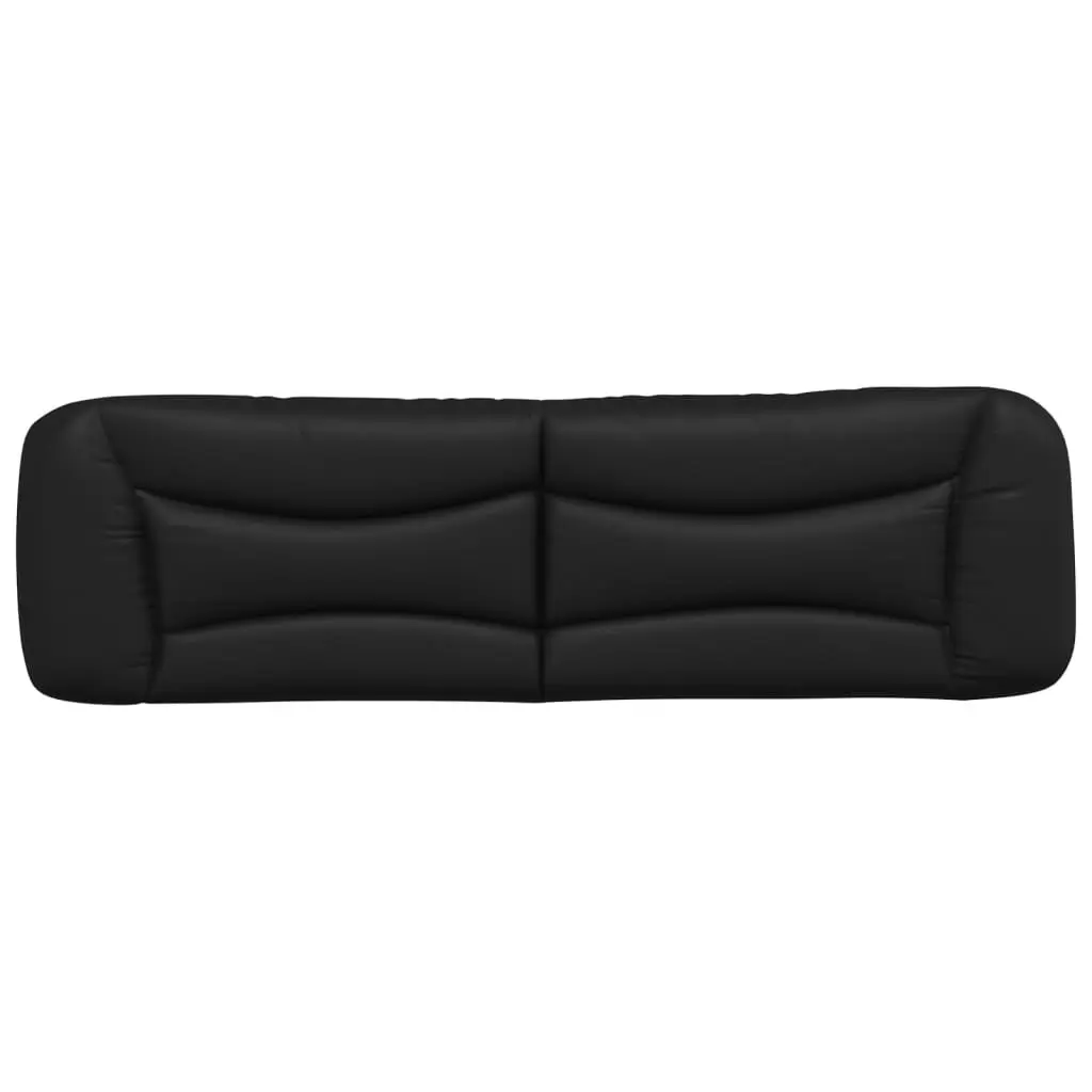 Headboard Cushion Comfort 180cm Black Faux Leather Upholstered Wall Mount Pillow